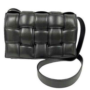 BOTTEGA VENETA Padded Cassette Shoulder Bag Black Leather Shoulder